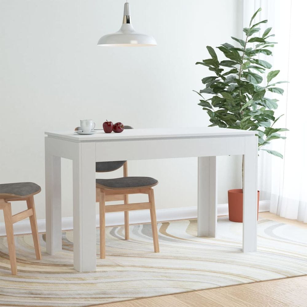 Vidaxl Jedálenský stôl, biely 120x60x76 cm, drevotrieska